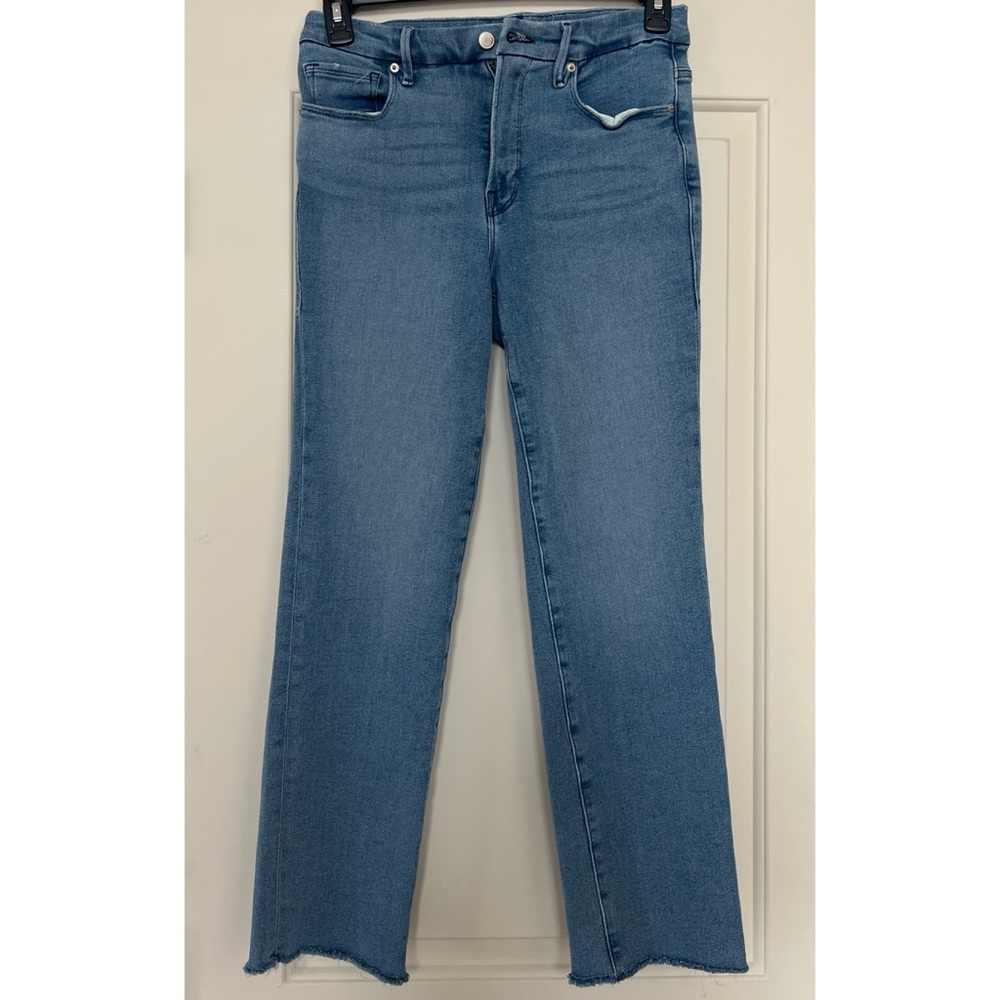 Good American Blue Straight Leg Jeans